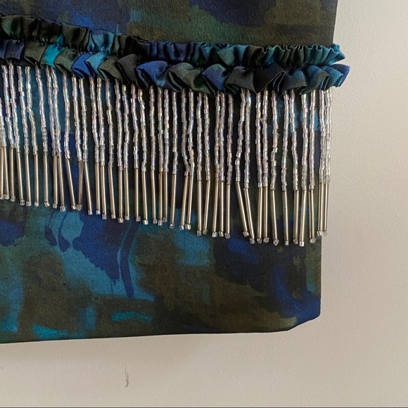 Beaded silk cascade fringe pencils skirt - Picture 6 of 7